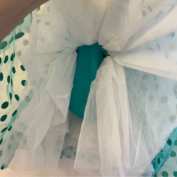 Weissman Dance tutu dress Kelly green teal polka Ain't She Sweet 7724 Child SC 6 - Picture 8 of 11